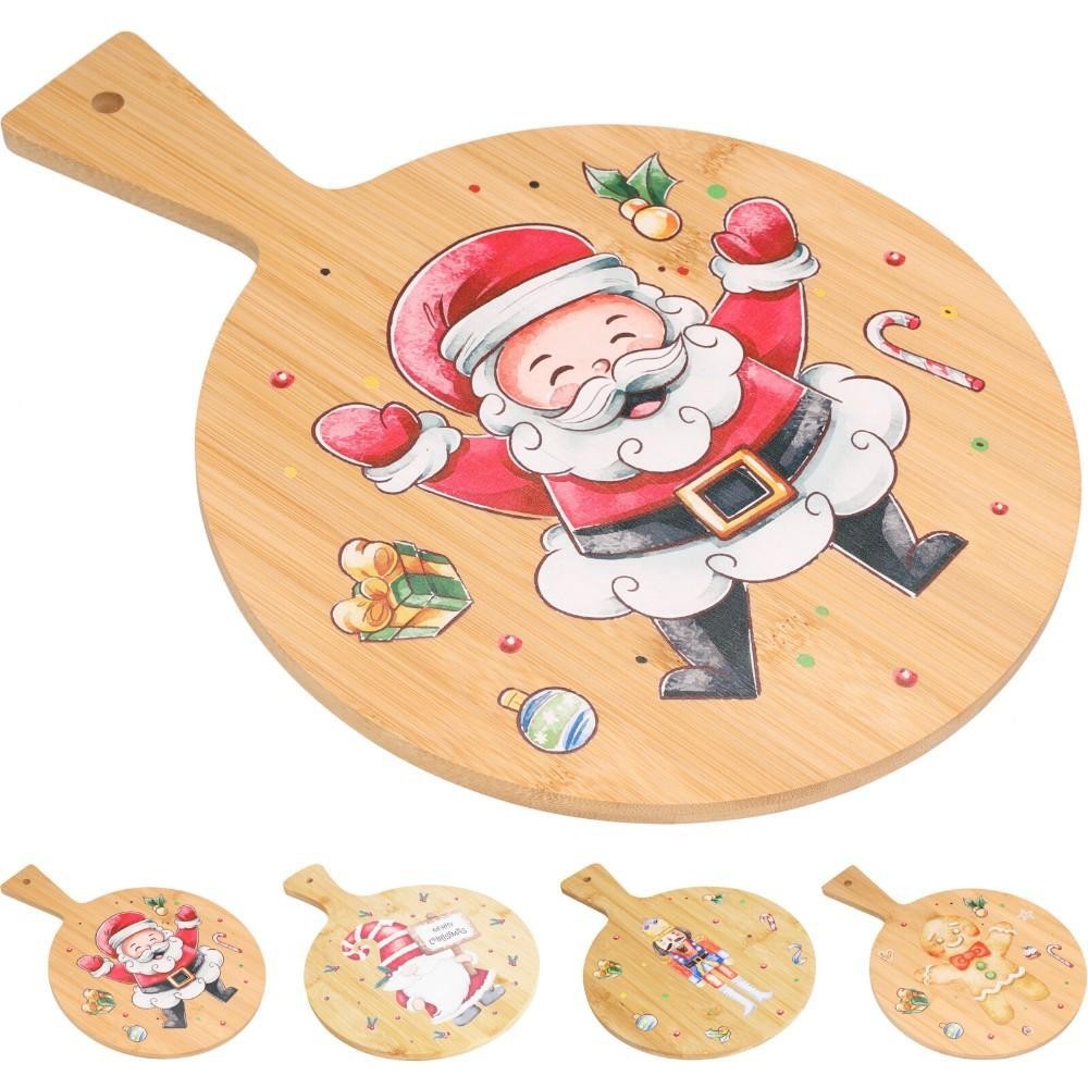 TAGLIERE BAMBU NATALE 25CM 4AS